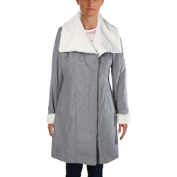 NWT DKNY Oversized Collar Wool Over Coat - Picture 2 of 8